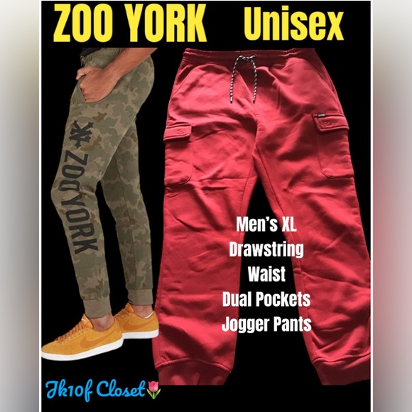 ZOO YORK 🛹 MEN’S SKATEBOARD XL RED 🛹DRAWSTRING WAIST w/ POCKETS JOGGER PANTS - Picture 10 of 10